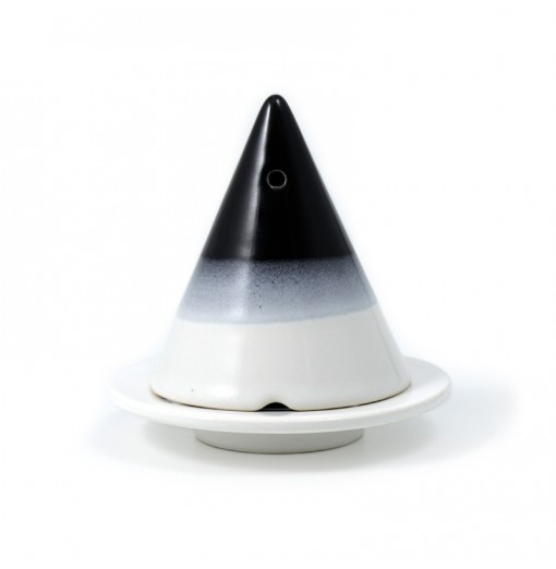 LAMPE MERLIN® - Dégradé Noir et Blanc : Diffuseur d'encens de poudre de Cade naturelle.