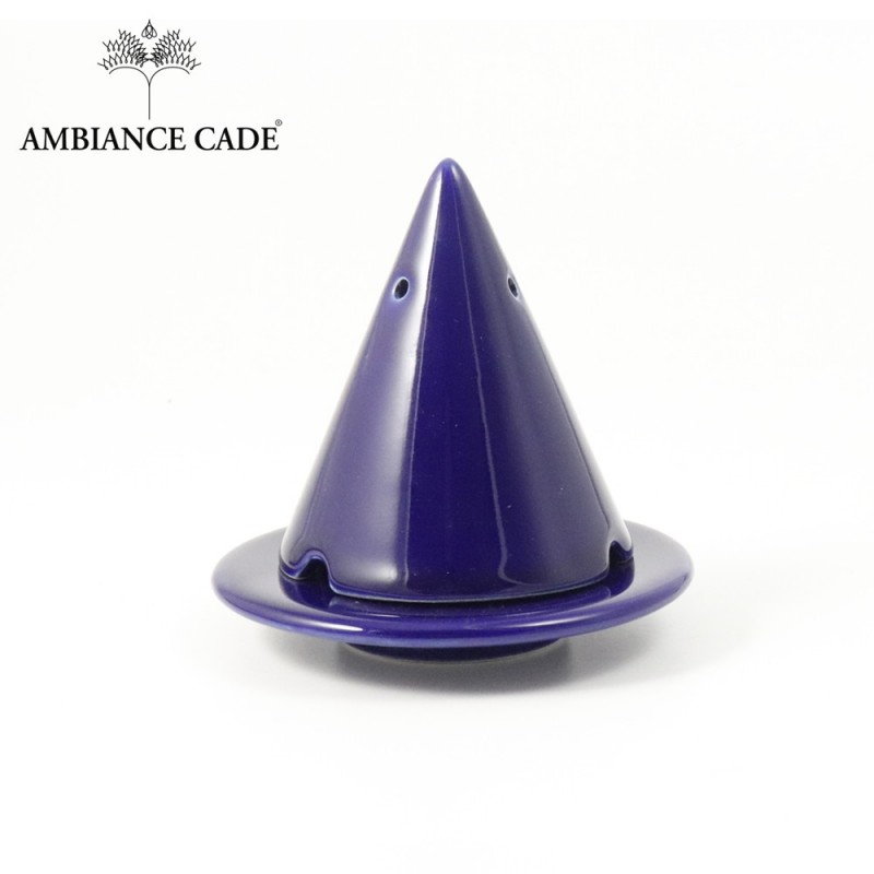 LAMPE MERLIN® - Bleu Cobalt : Diffuseur d'encens de poudre de Cade naturelle.