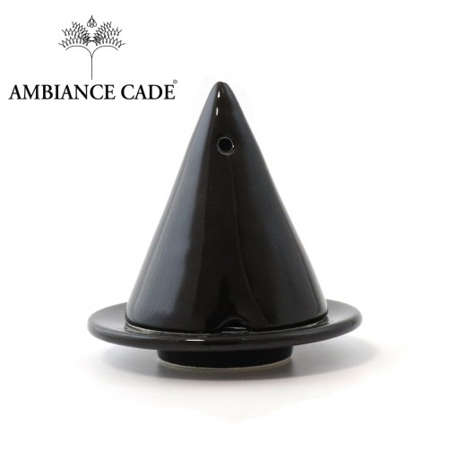 LAMPE MERLIN® - Noire : Diffuseur d'encens de poudre de Cade naturelle.