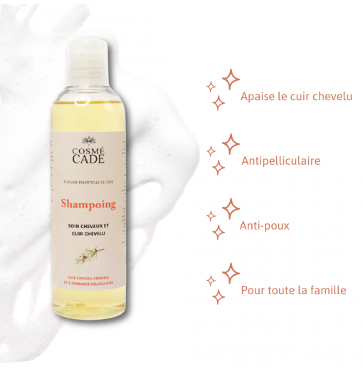 shampoing antipelliculaire et anti-poux à l'huile essentielle de cade naturel