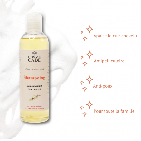 shampoing antipelliculaire et anti-poux à l'huile essentielle de cade naturel