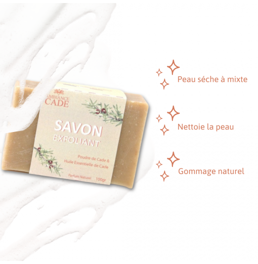 Savon Exfoliant à la Poudre de Cade et à l'huile essentielle de Cade